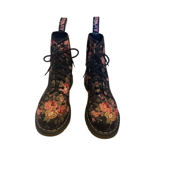 Dr. Martens Women's Pascal Rose Floral Combat Boots Black Size 10 - Picture 4 of 8